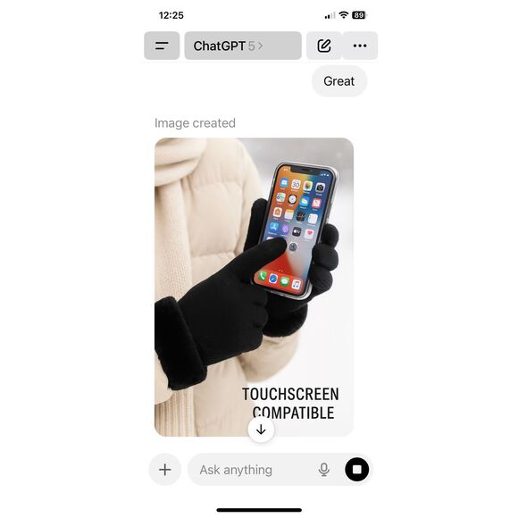 Women’s Black Thermal Winter Gloves Faux Fur Cuff Touchscreen Compatible - Picture 3 of 3